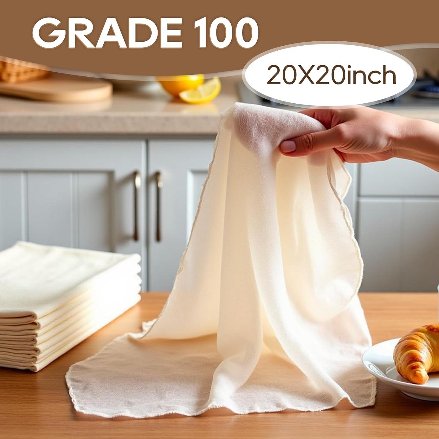 Paquete de 6 Telas de Queso Reutilizables Yaogniy 50.8x50.8 cm