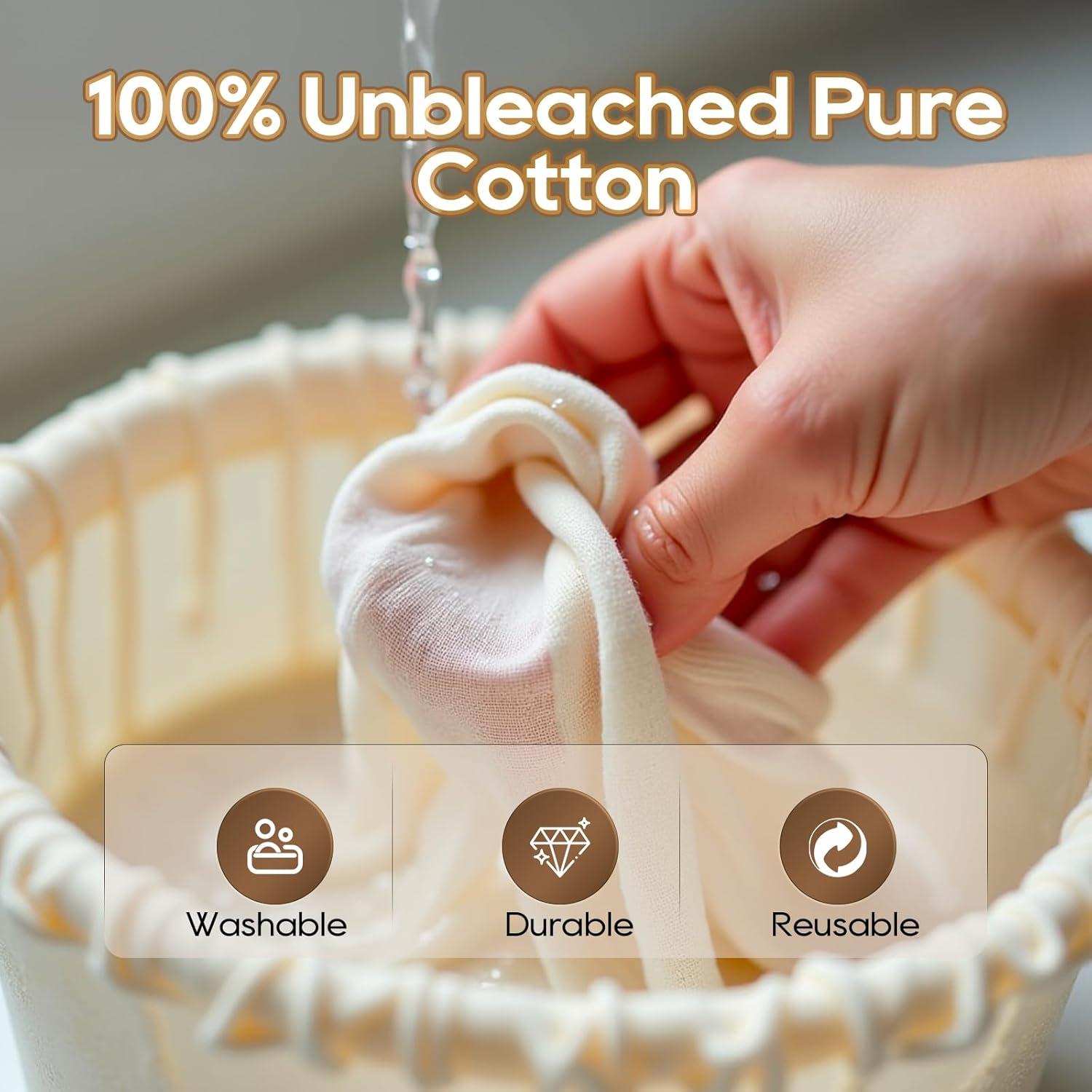 Paquete de 6 Telas de Queso Reutilizables Yaogniy 50.8x50.8 cm