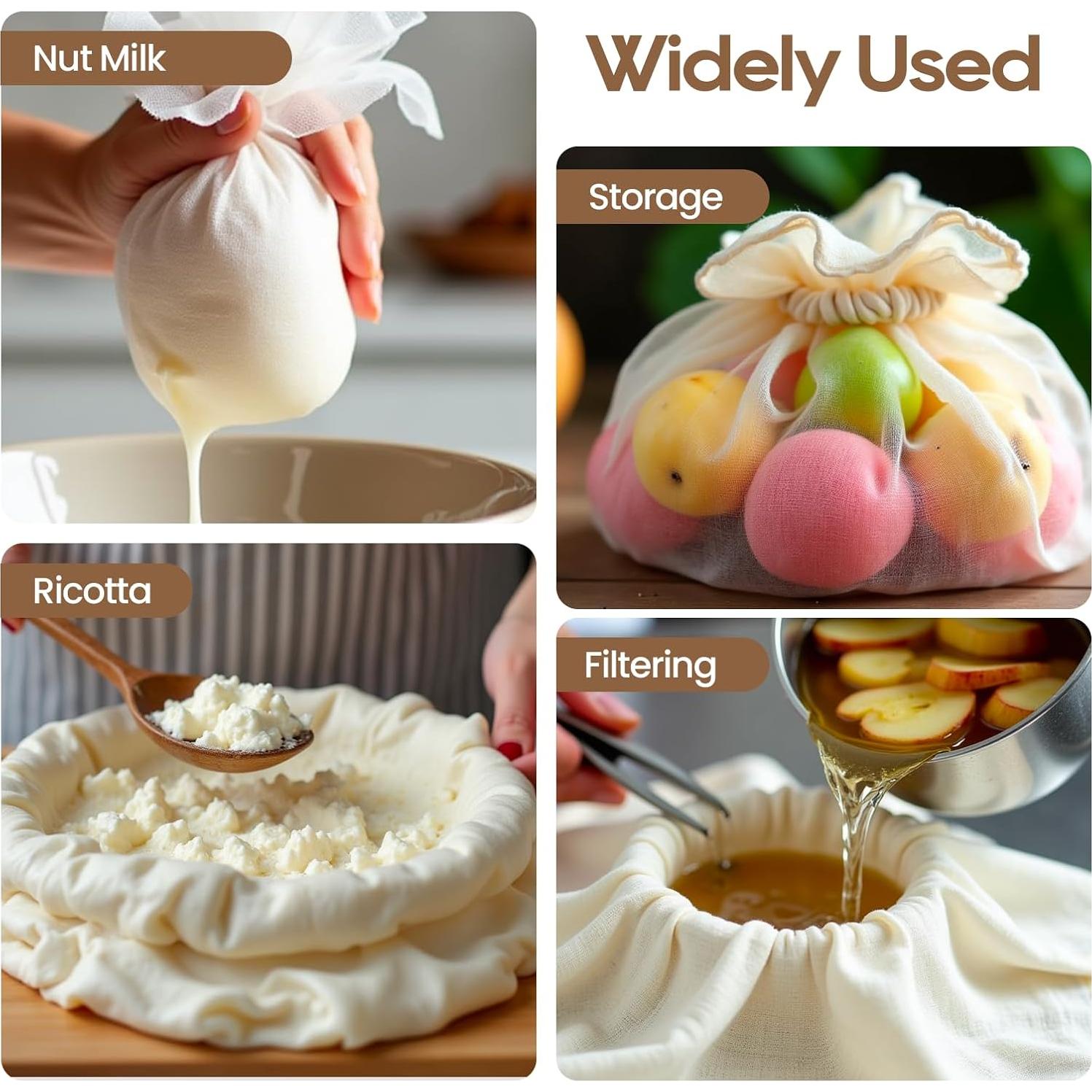 Paquete de 6 Telas de Queso Reutilizables Yaogniy 50.8x50.8 cm