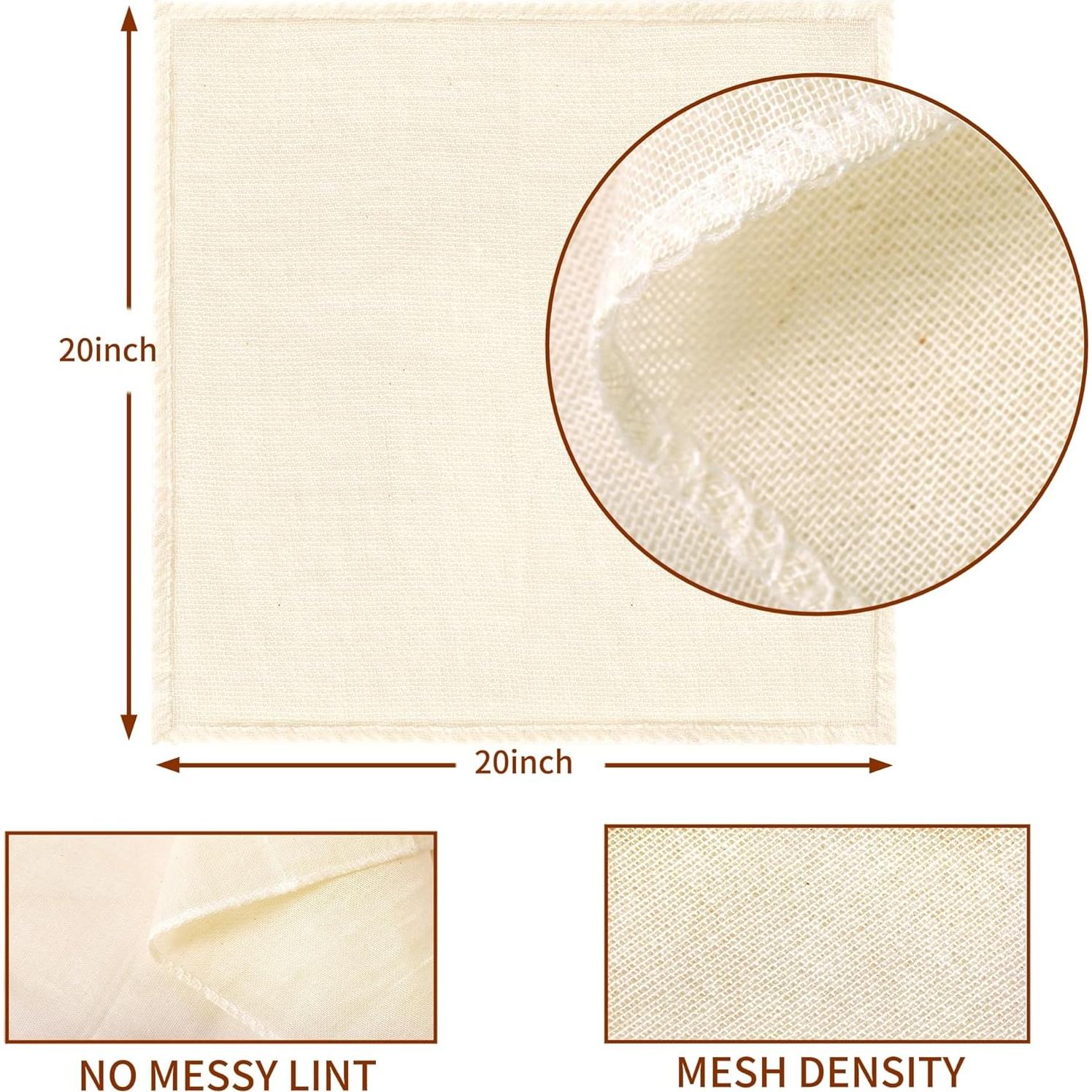 Paños de Queso Mostdream 10 Piezas 20x20 cm Algodón Reutilizable