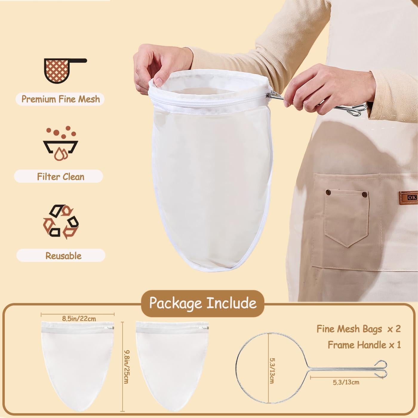 Bolsas de Filtro de Malla Fina YZRIZX con Mango Acero Inoxidable