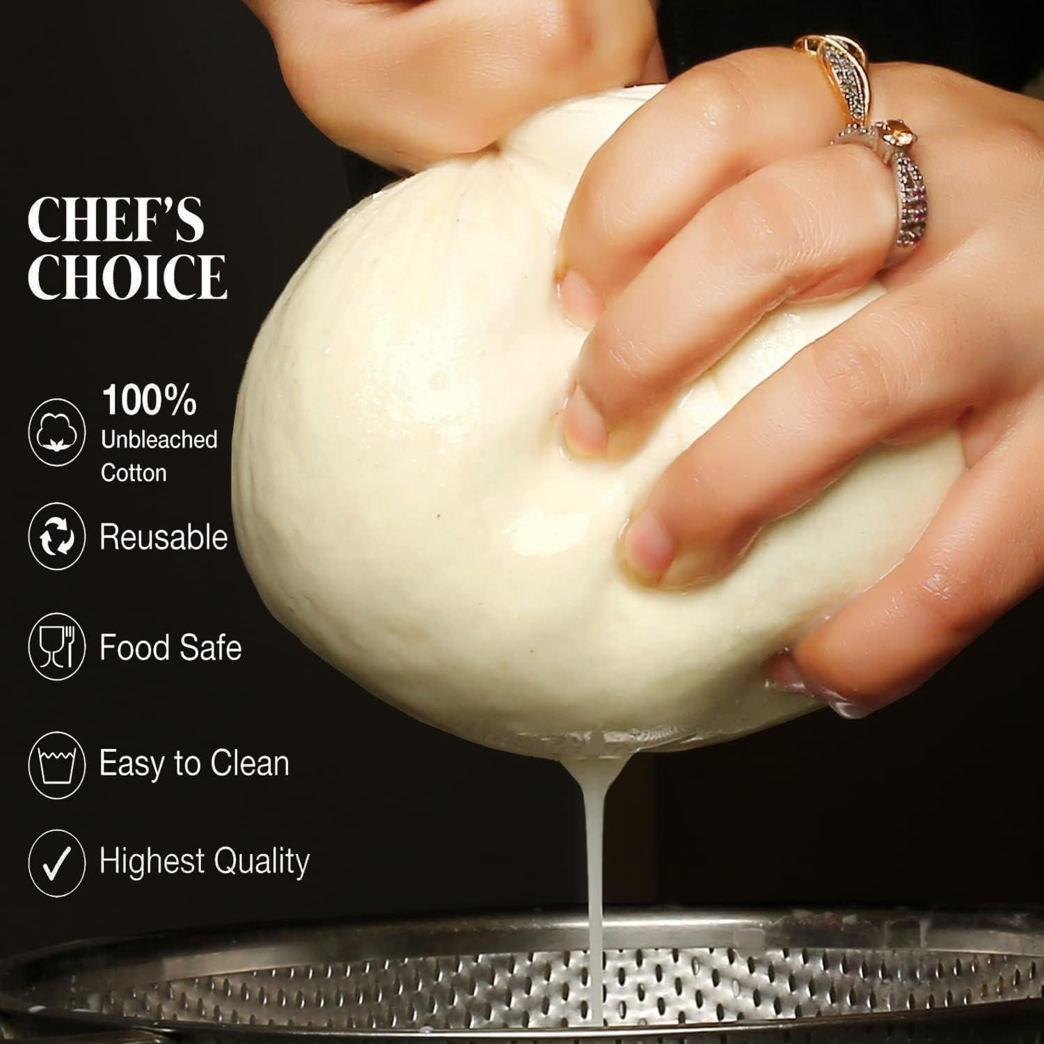 Paños de Queso Packardi 8 Piezas 50x50 cm Algodón Reutilizables