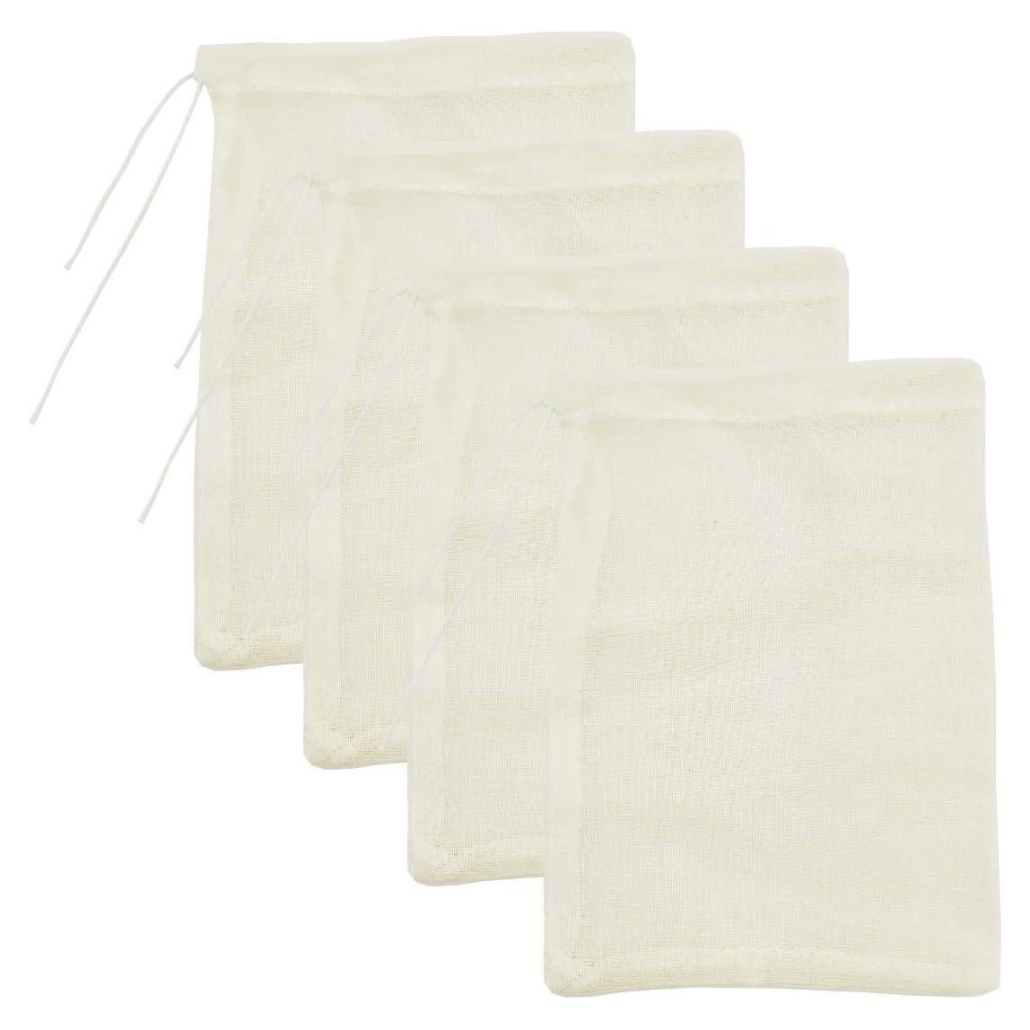 Bolsas de Tela de Queso AUXIN 100% Algodón Natural 4 Pack