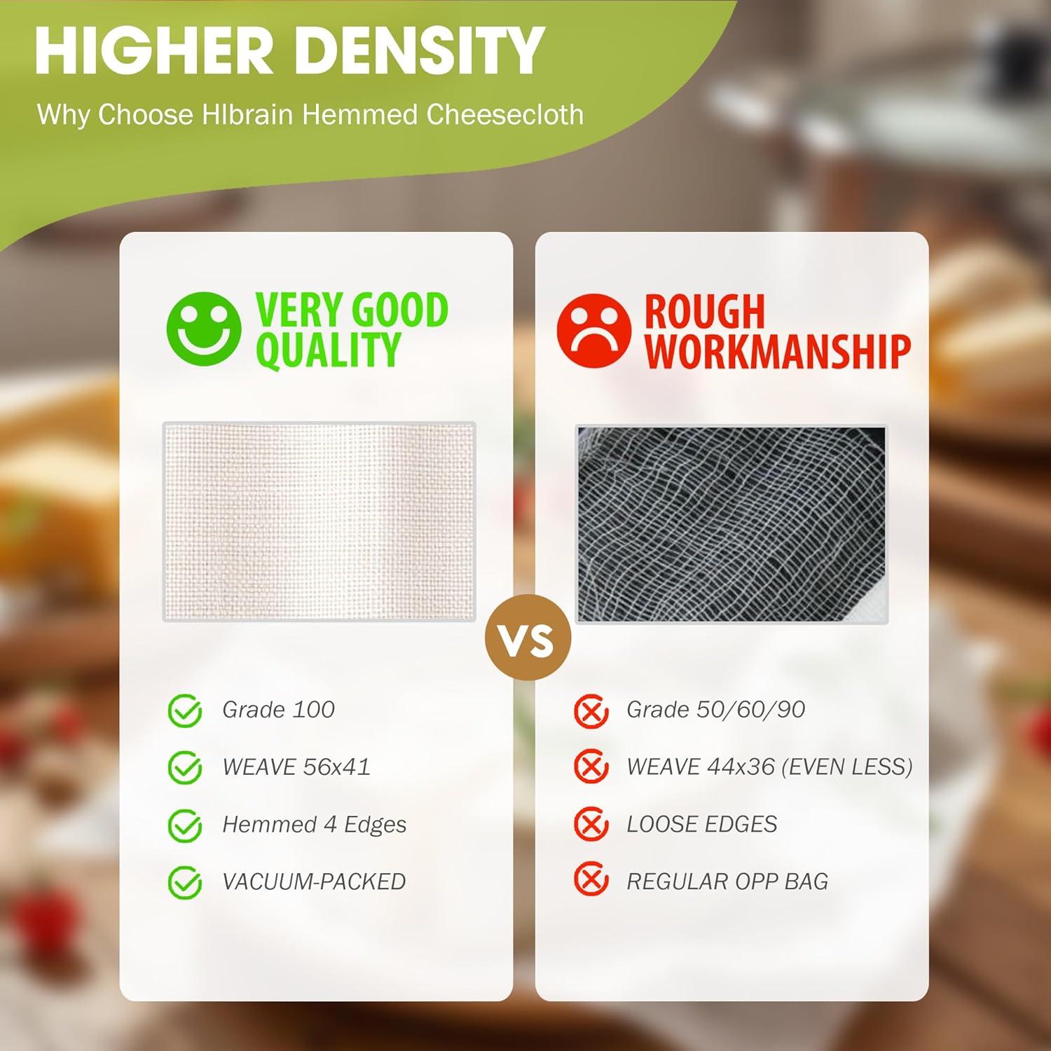 Gasa de Algodón Puro Hlbrain 50x50 cm 2 Pcs Reutilizable