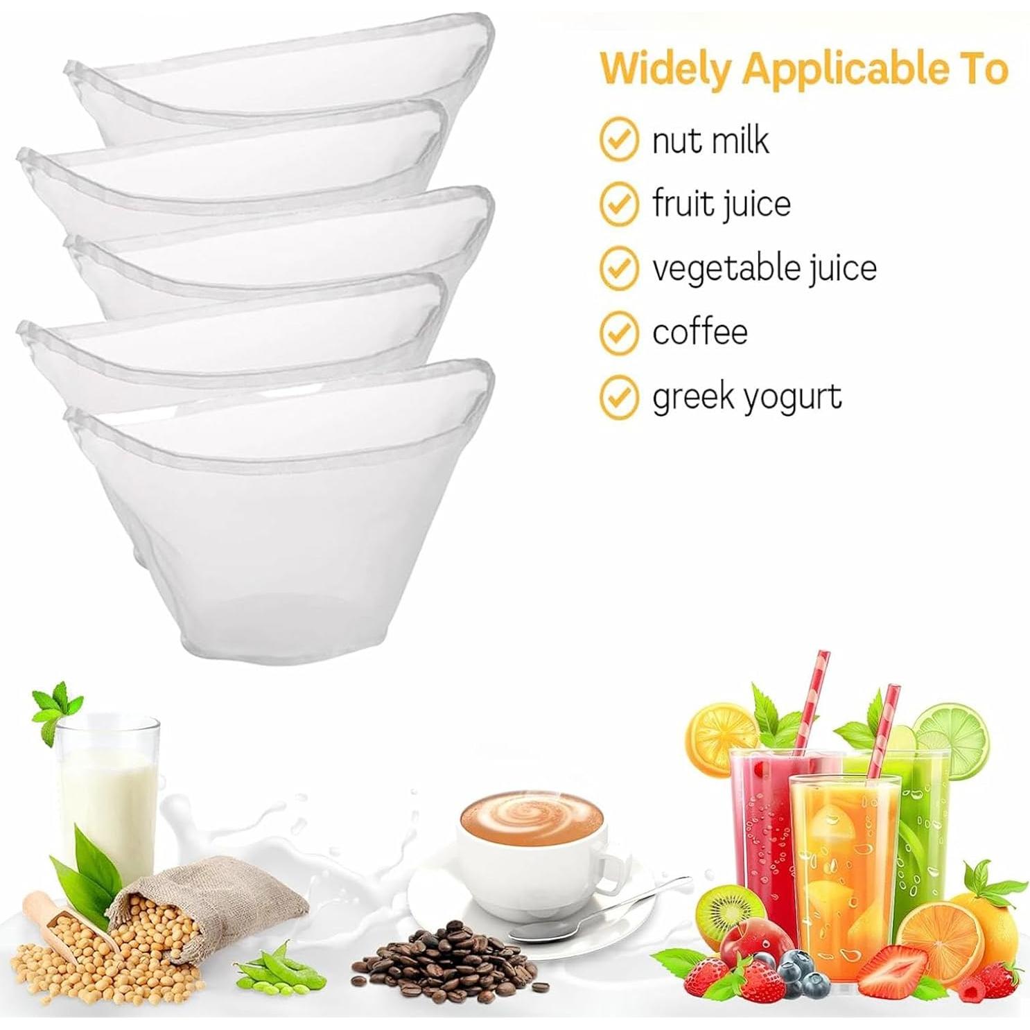 5PCS Bolsas de Tela de Queso RQAMRCU Reutilizables Nylon 25cm