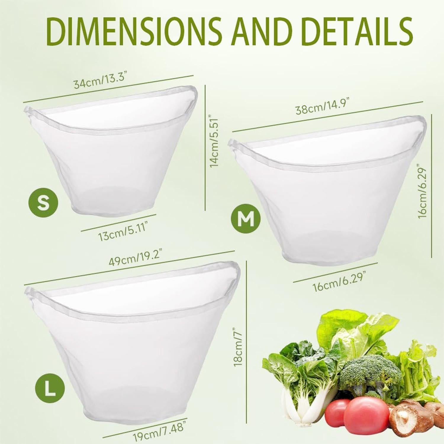 5PCS Bolsas de Tela de Queso RQAMRCU Reutilizables Nylon 25cm