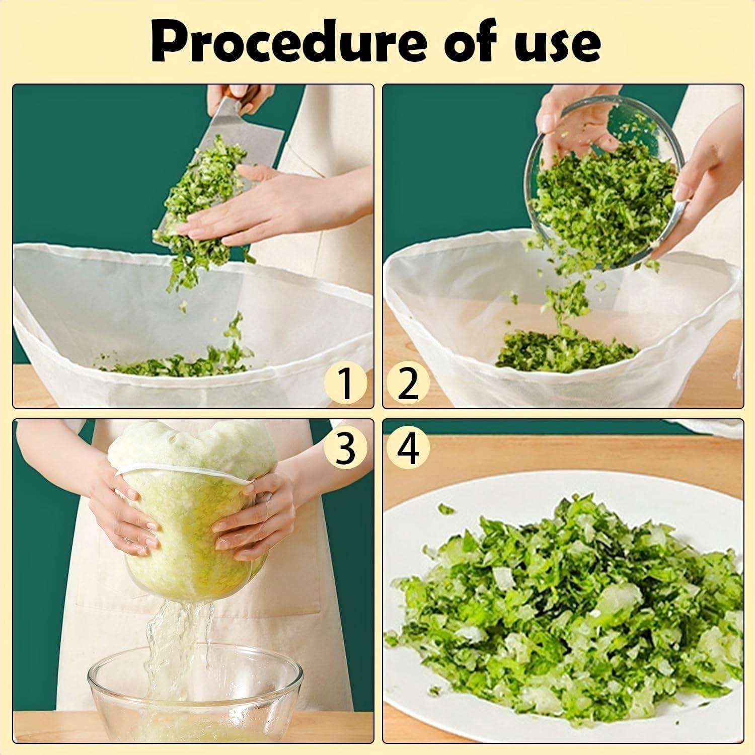 5PCS Bolsas de Tela de Queso RQAMRCU Reutilizables Nylon 25cm