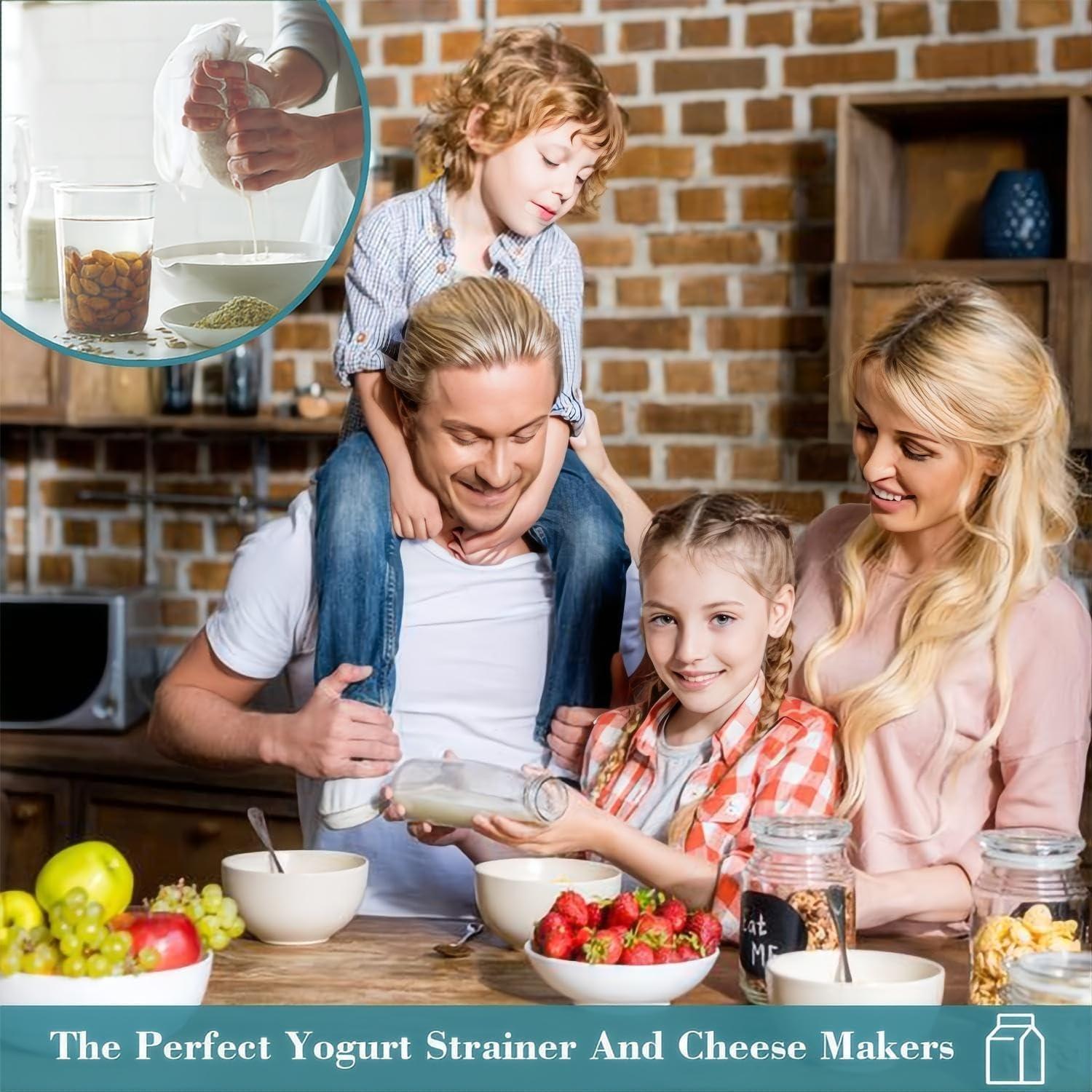 5PCS Bolsas de Tela de Queso RQAMRCU Reutilizables Nylon 25cm