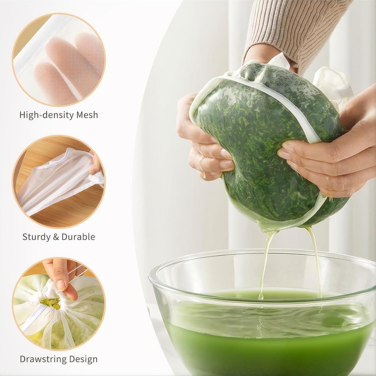 5PCS Bolsas de Tela de Queso RQAMRCU Reutilizables Nylon 25cm