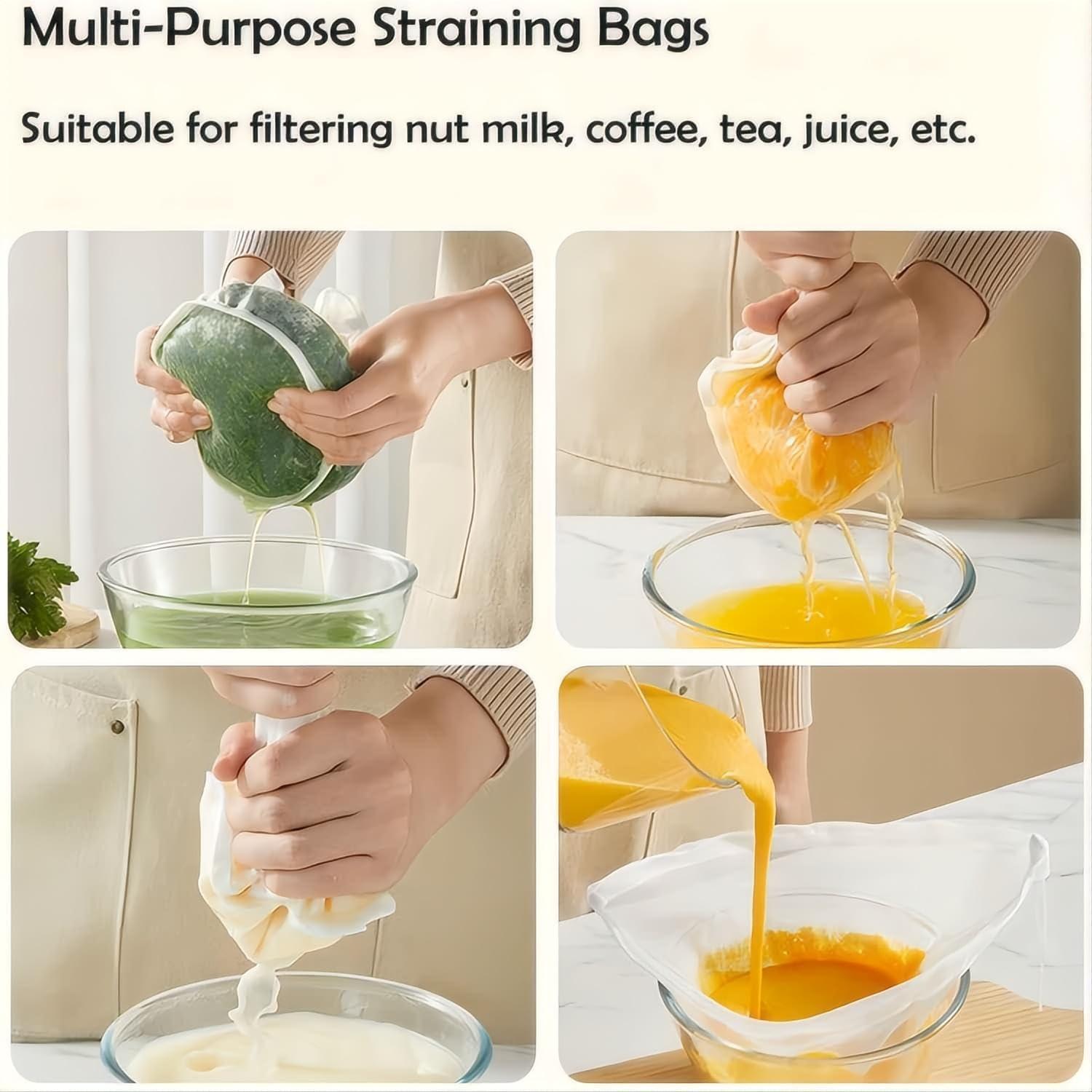 5PCS Bolsas de Tela de Queso RQAMRCU Reutilizables Nylon 25cm