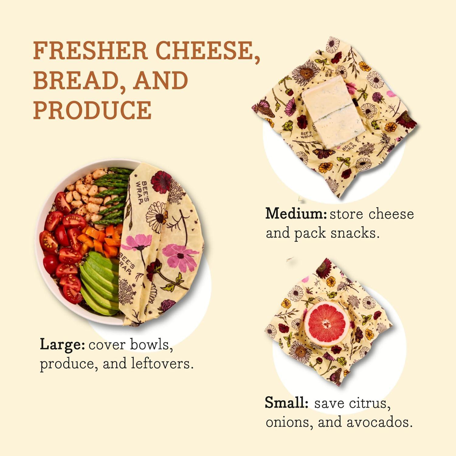 Envolturas de Cera de Abeja Veganas 3 Pzs - Magia de Pradera