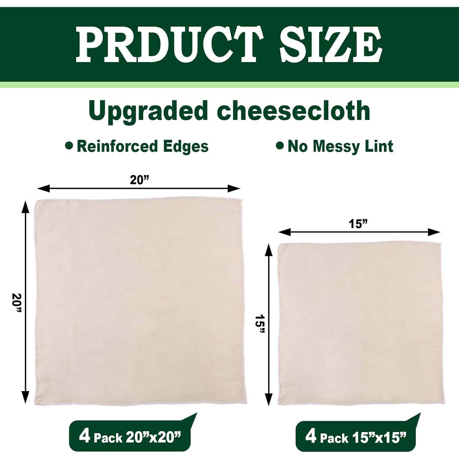 Paños de Queso Dukars 100% Algodón Ultra Fino 8 Piezas