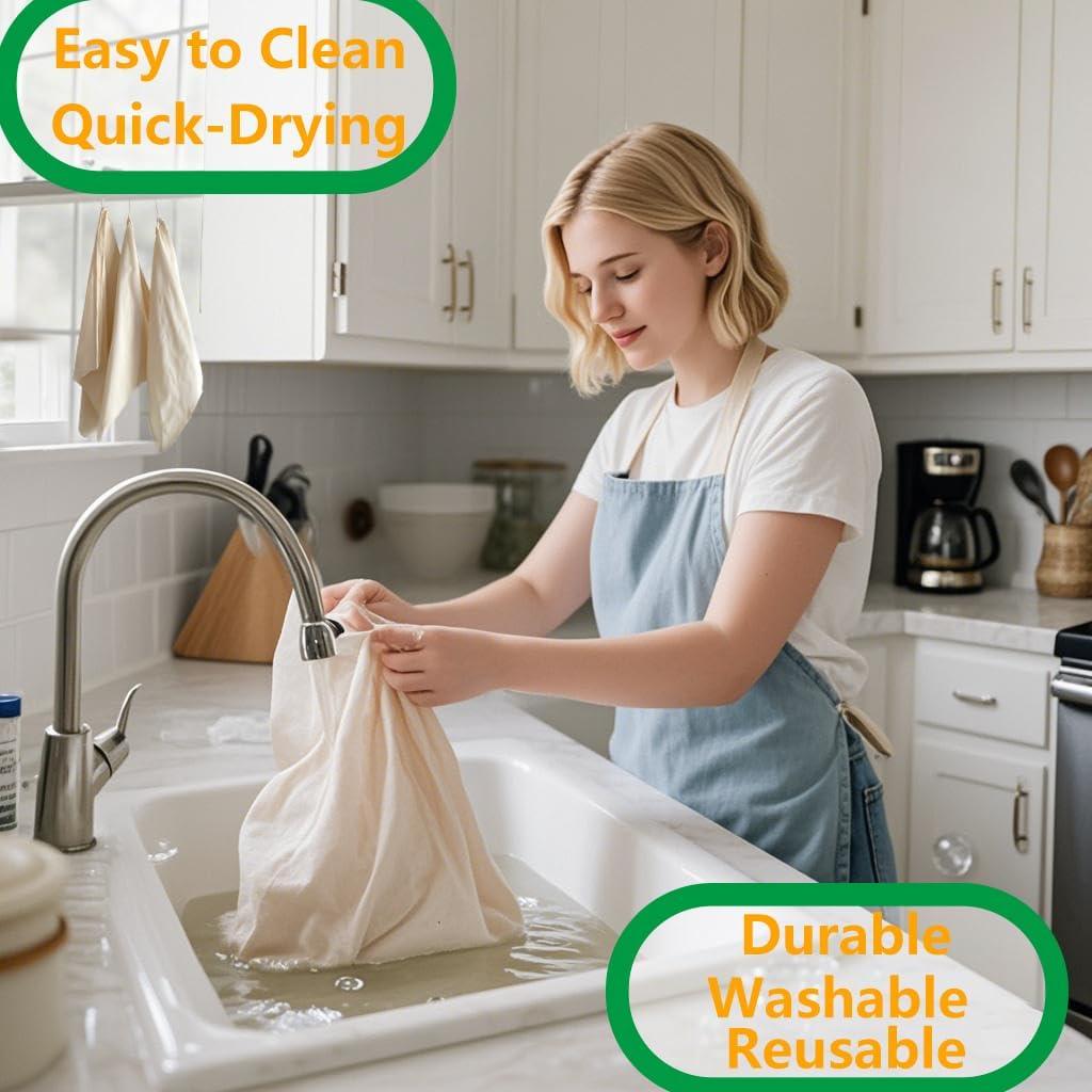 Bolsa de Leche de Nueces NXRACSH 30.48x30.48 cm Algodón 3 Pzas