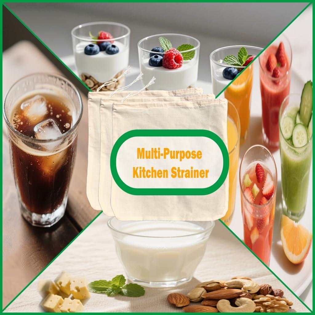 Bolsa de Leche de Nueces NXRACSH 30.48x30.48 cm Algodón 3 Pzas