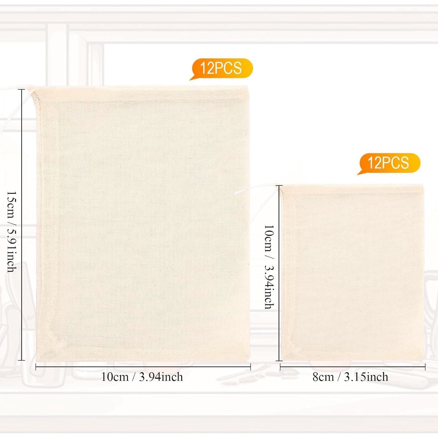 Bolsas de Muselina Reutilizables Boao 24 Pcs para Sopa y Té