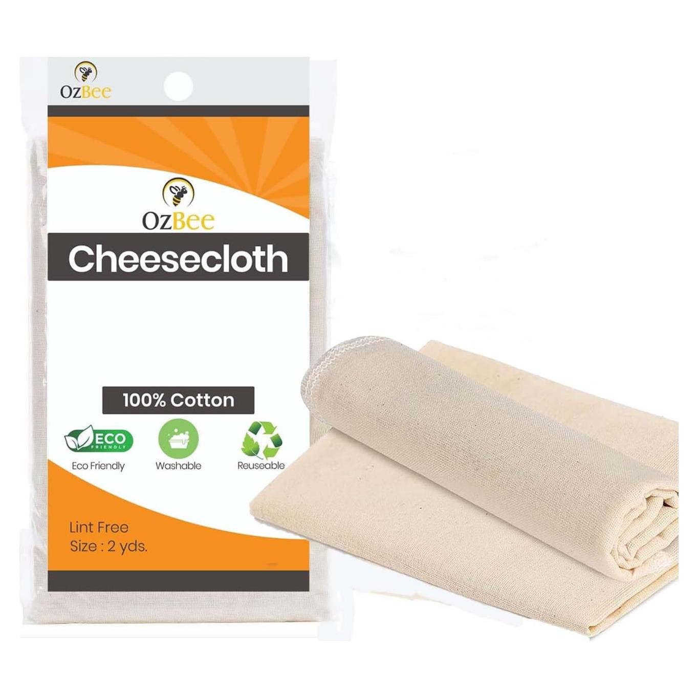 Tela de Queso OZBEE Grado 90 Orgánica 2 Yardas Reutilizable