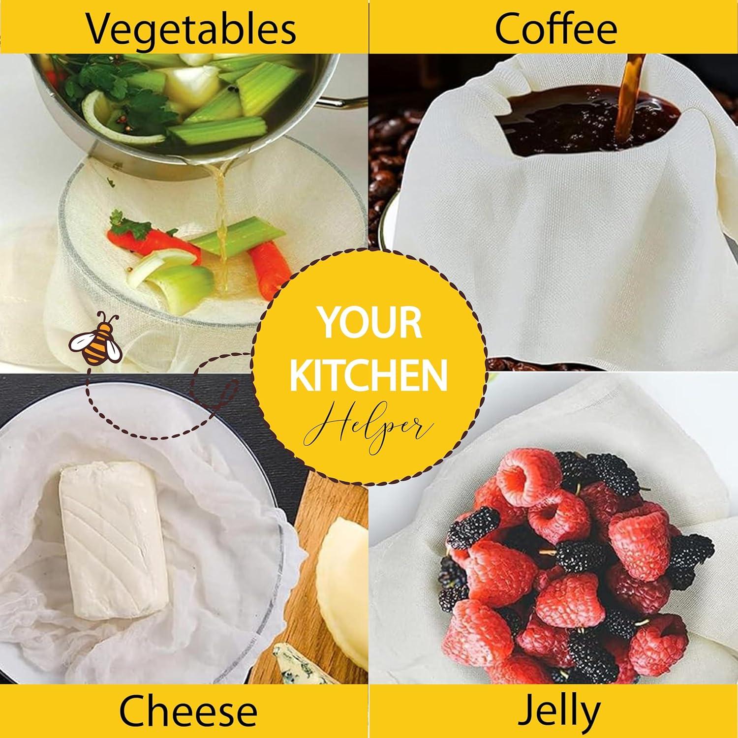 Tela de Queso OZBEE Grado 90 Orgánica 2 Yardas Reutilizable