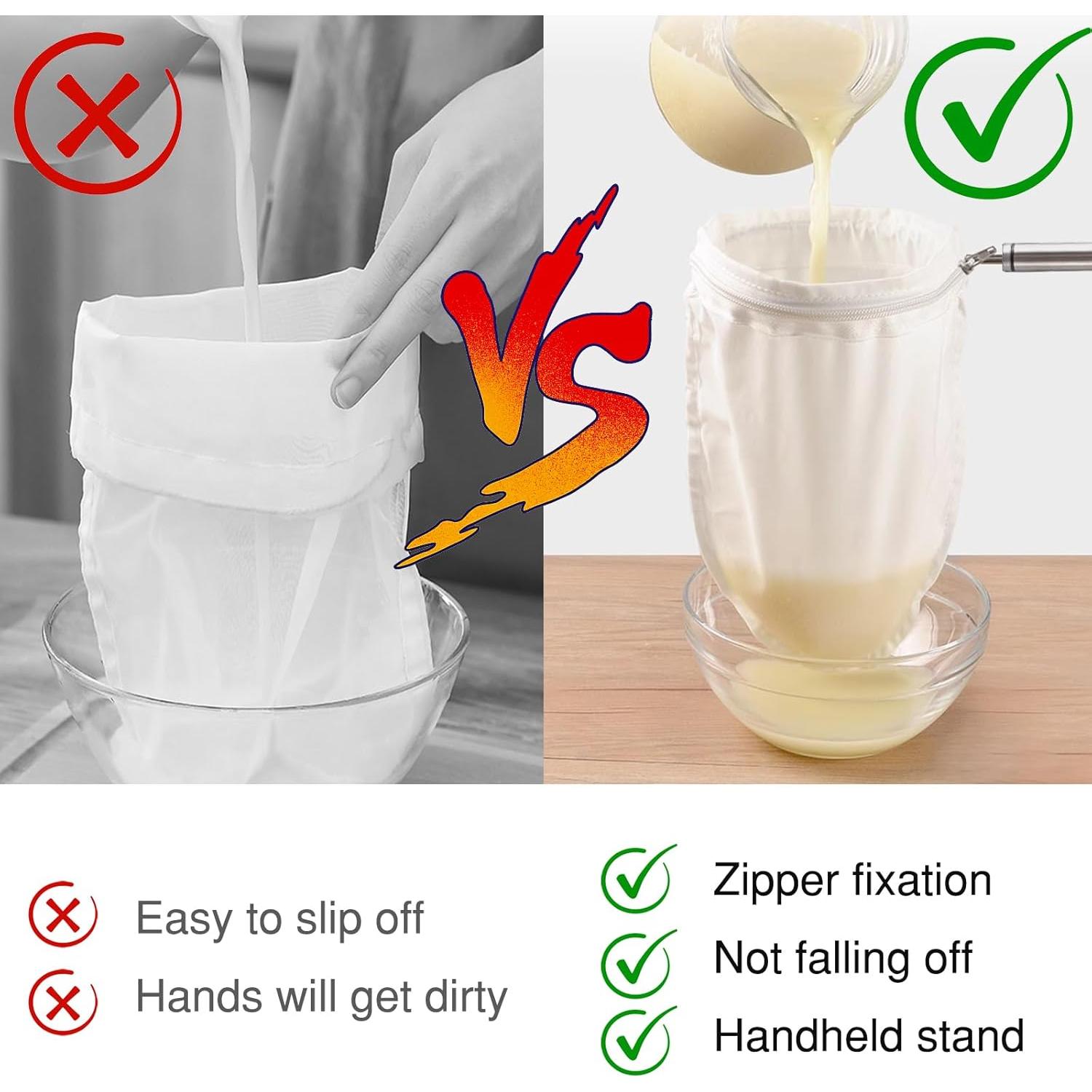 Tela de Queso FATCAT S con Mango Acero Inoxidable y 3 Bolsas