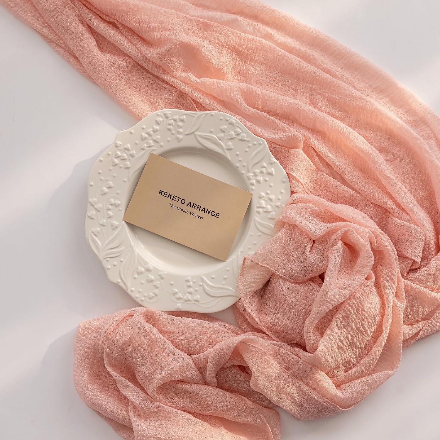 Caminito de Mesa Rosa KEKETO ARRANGE 304.8x88.9 cm Gasa Rústica