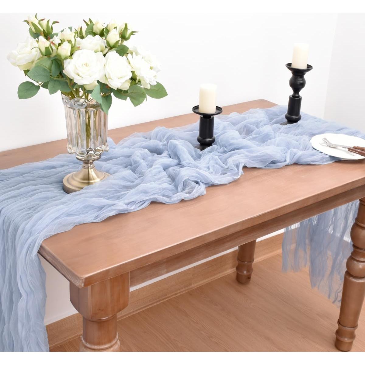 Caminito de Mesa Gasa Joanlody Azul 96.5x365.8 cm Rústico