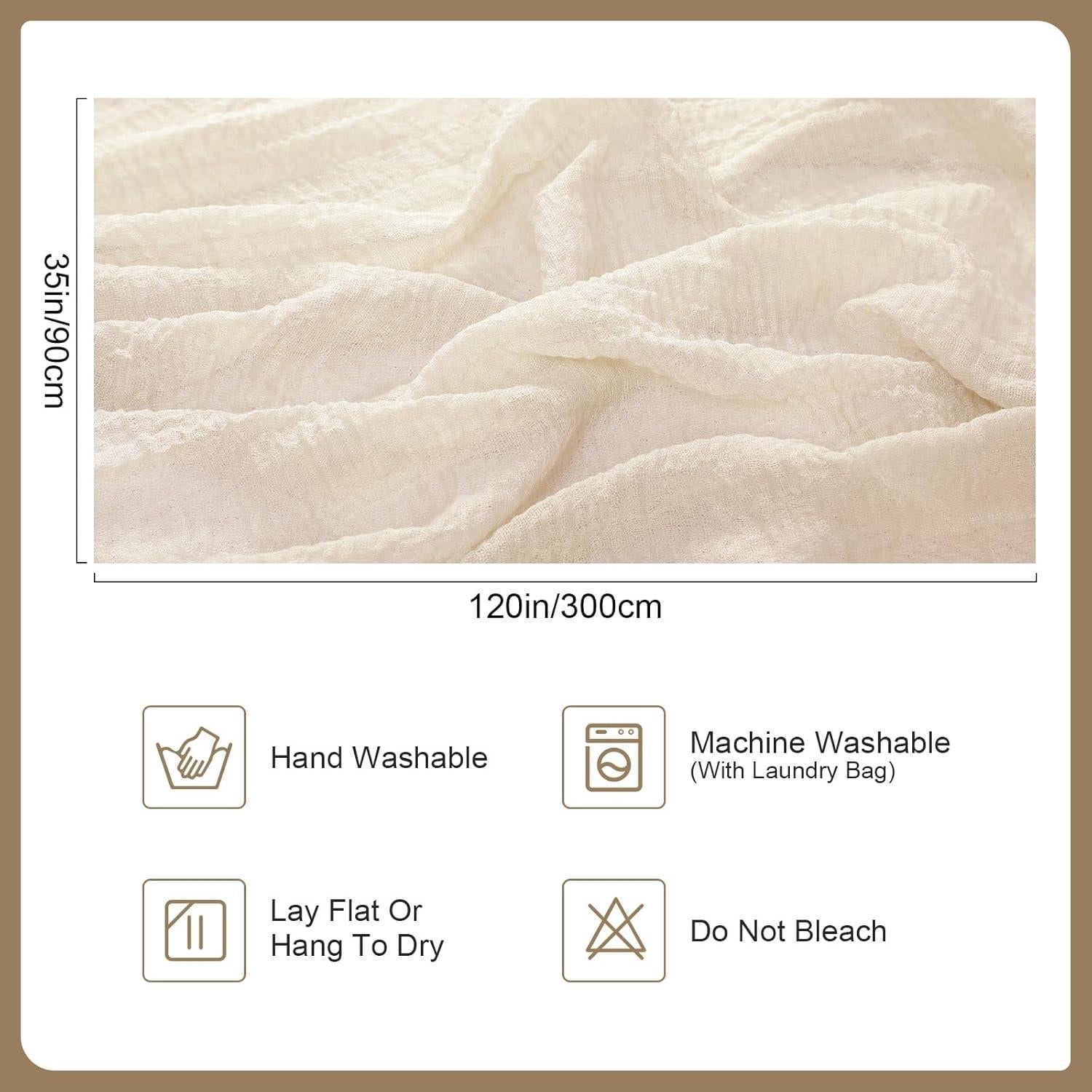 Paquete de 2 corredores de mesa GARENY 89x305 cm Boho blanco marfil