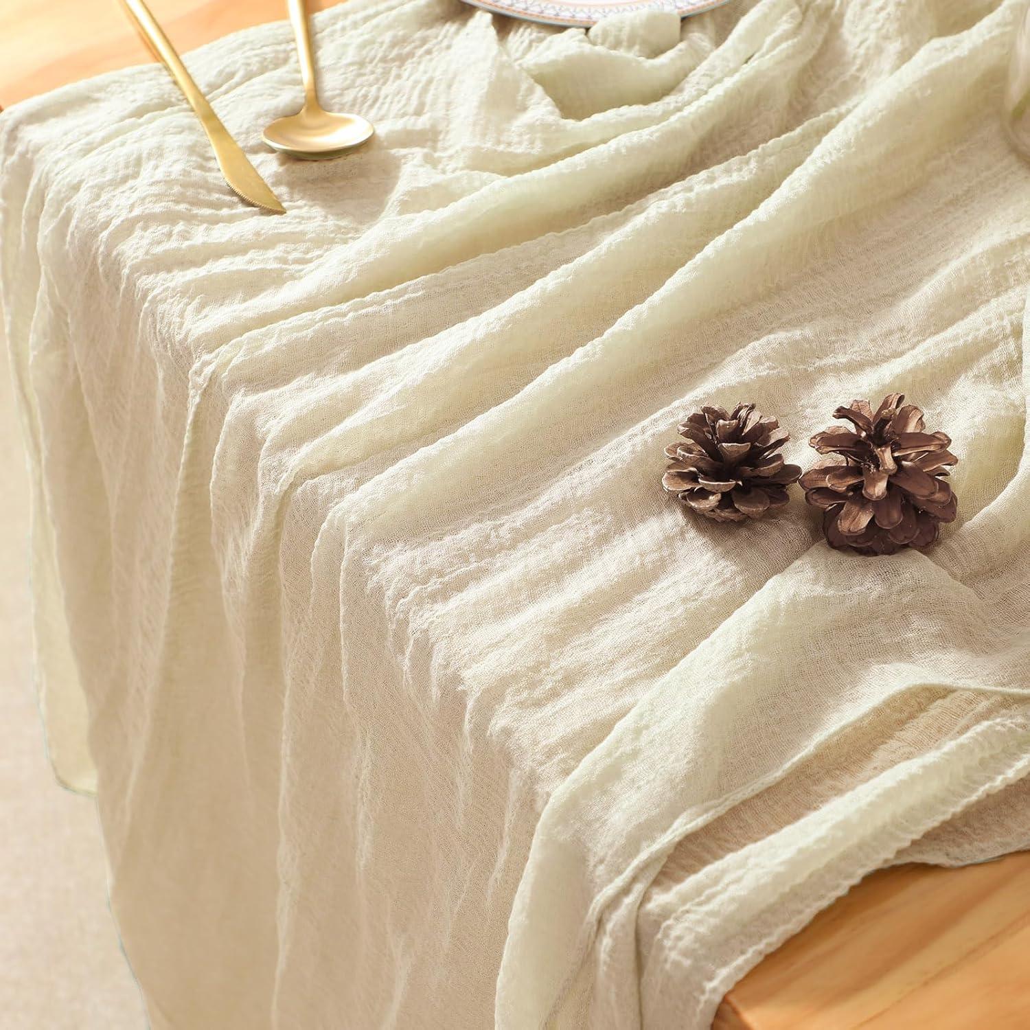 Paquete de 2 corredores de mesa GARENY 89x305 cm Boho blanco marfil