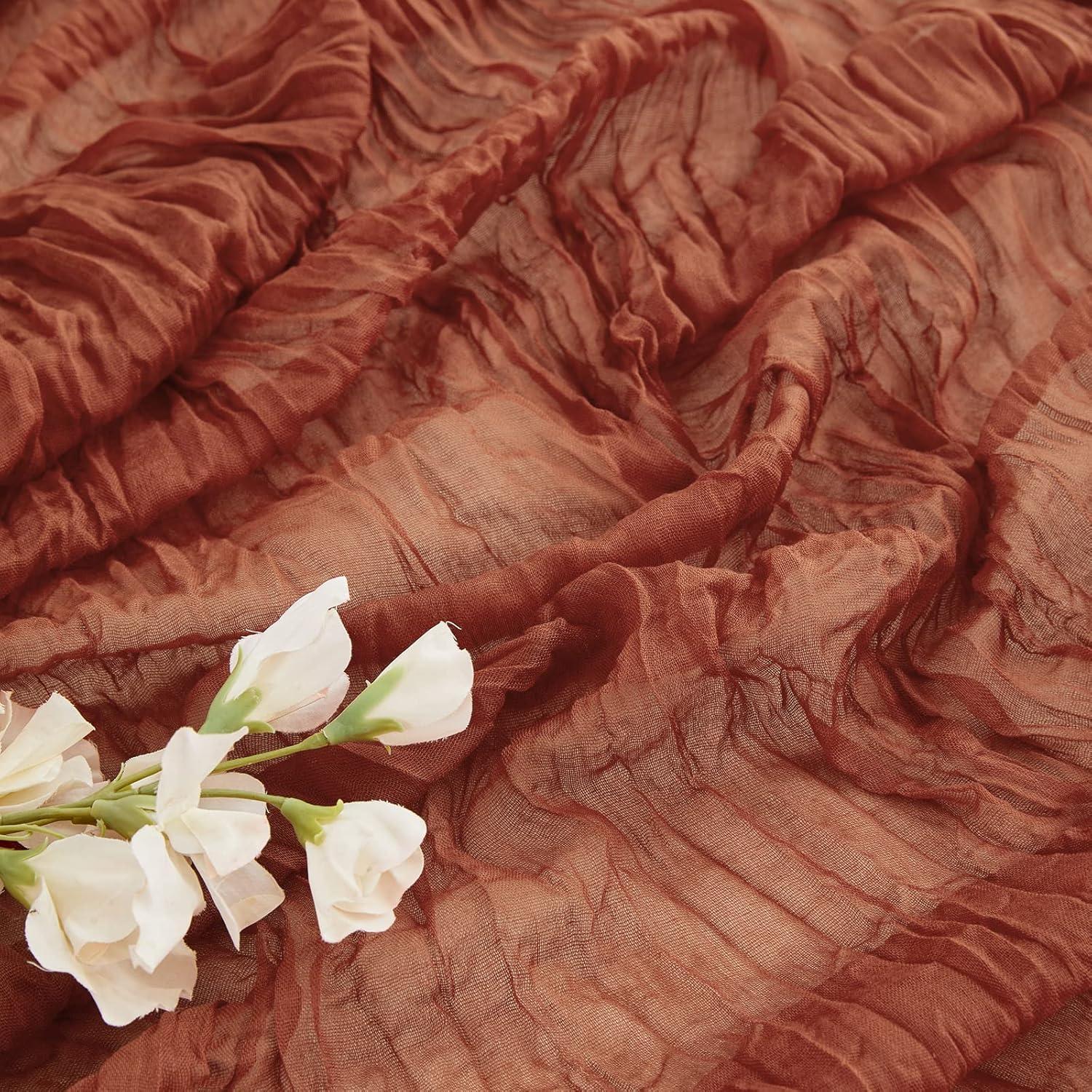 Caminito de Mesa de Gasa de Queso Terracota 35x406 cm