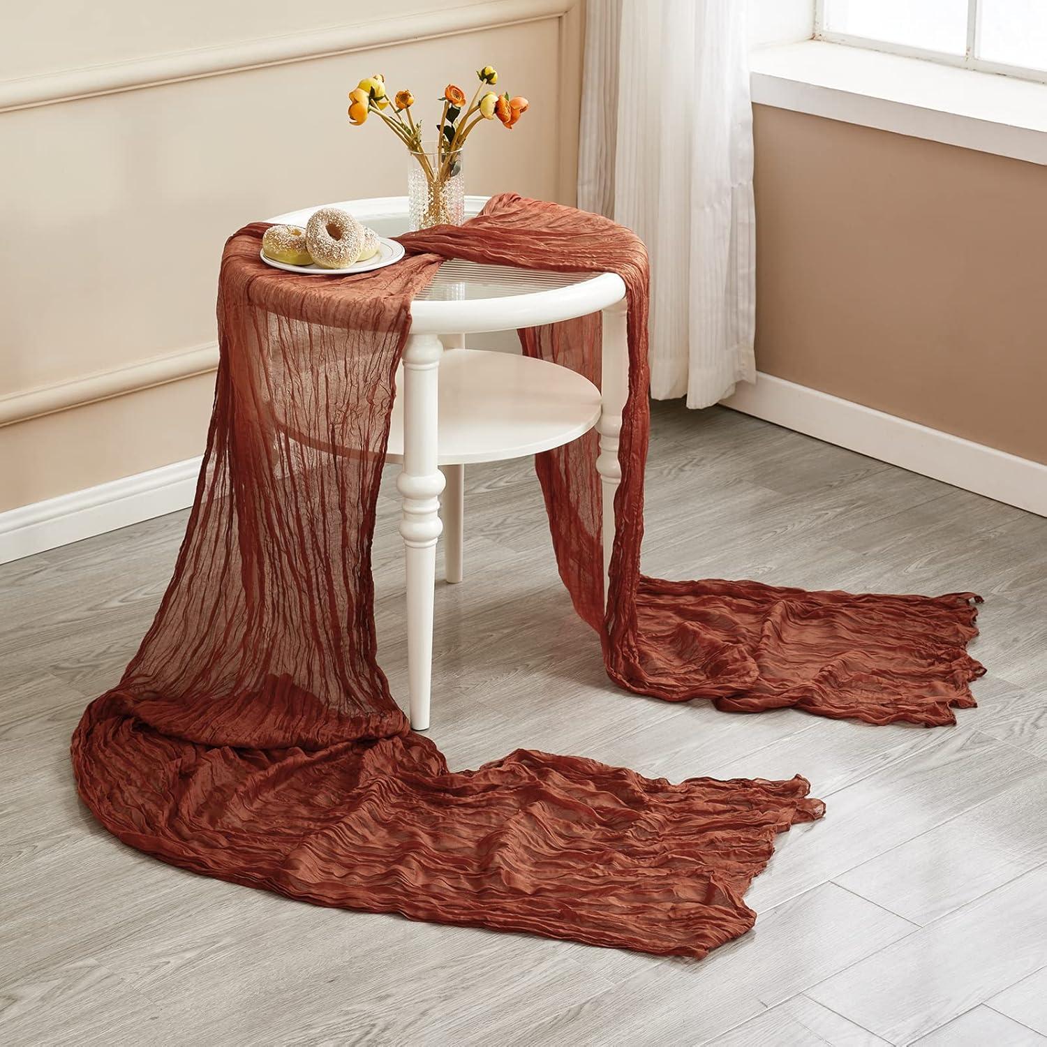 Caminito de Mesa de Gasa de Queso Terracota 35x406 cm