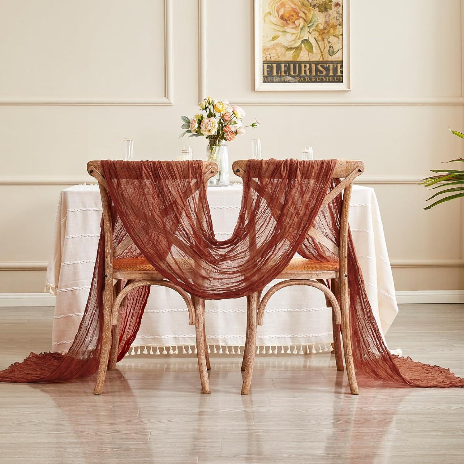 Caminito de Mesa de Gasa de Queso Terracota 35x406 cm