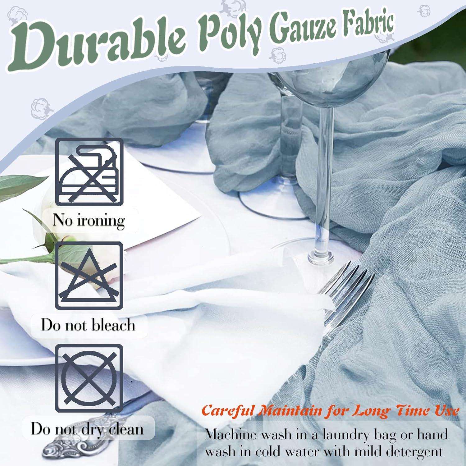 Caminito de Mesa Boho Azul Polvoriento 120" - 6 Piezas