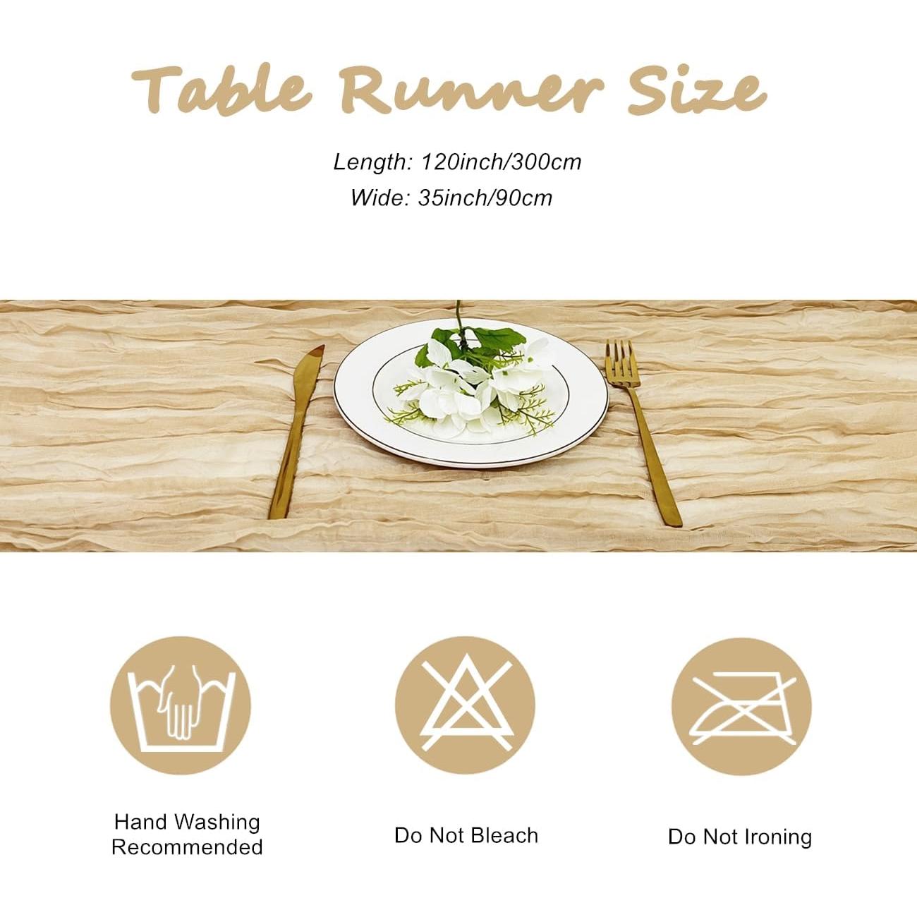 Paquete de 6 Caminos de Mesa de Gasa Boho Nude 35x300 cm