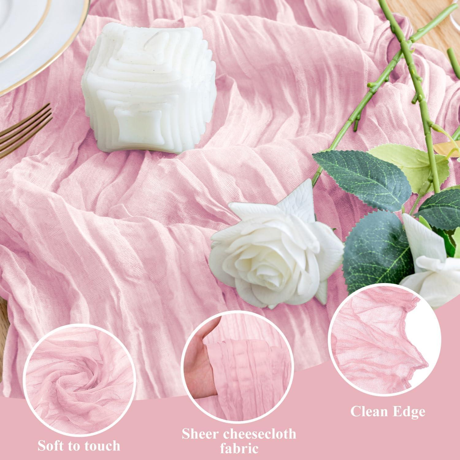 Caminito de Mesa Wokceer 3 Pack 3m Rosa Sonrojado Boho