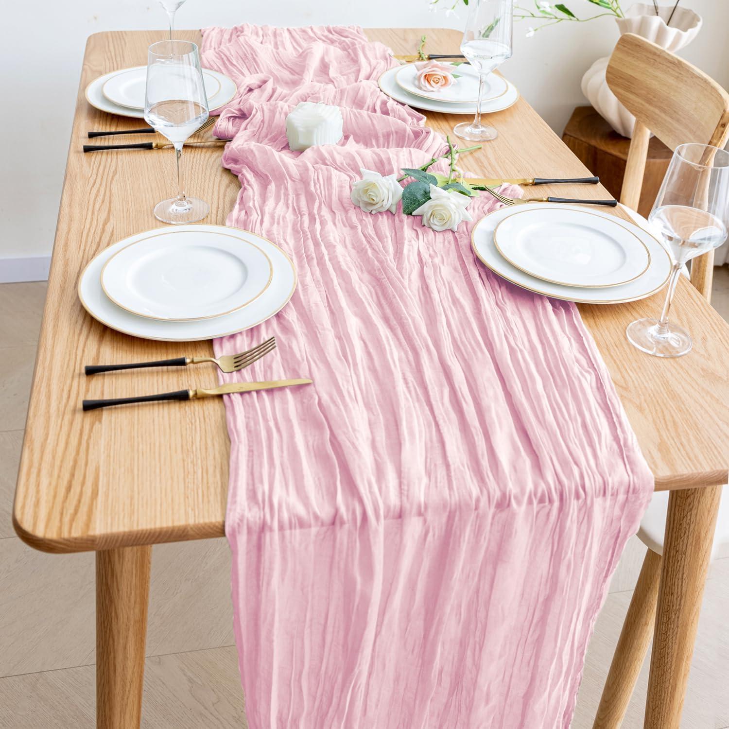 Caminito de Mesa Wokceer 3 Pack 3m Rosa Sonrojado Boho