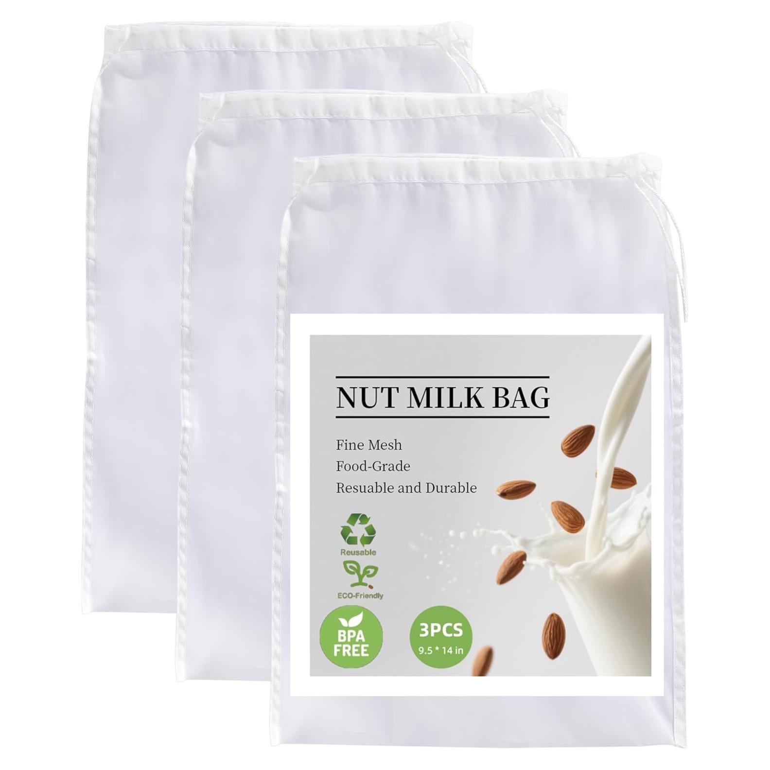 Bolsas Reutilizables para Colar Leche de Nueces COKUMA 24x36cm