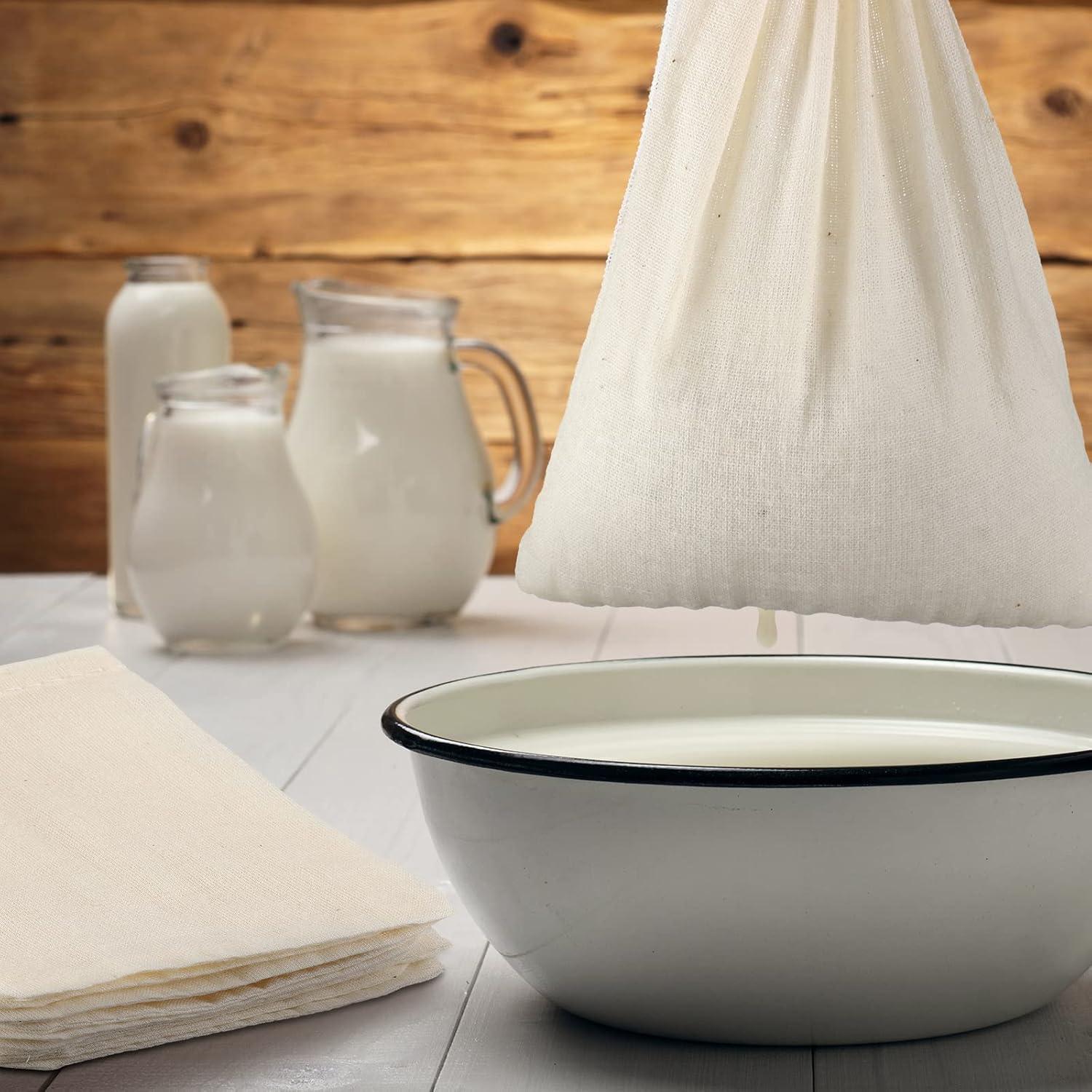 100 Bolsas de Tela de Queso Reutilizables Tegeme 15x10 cm