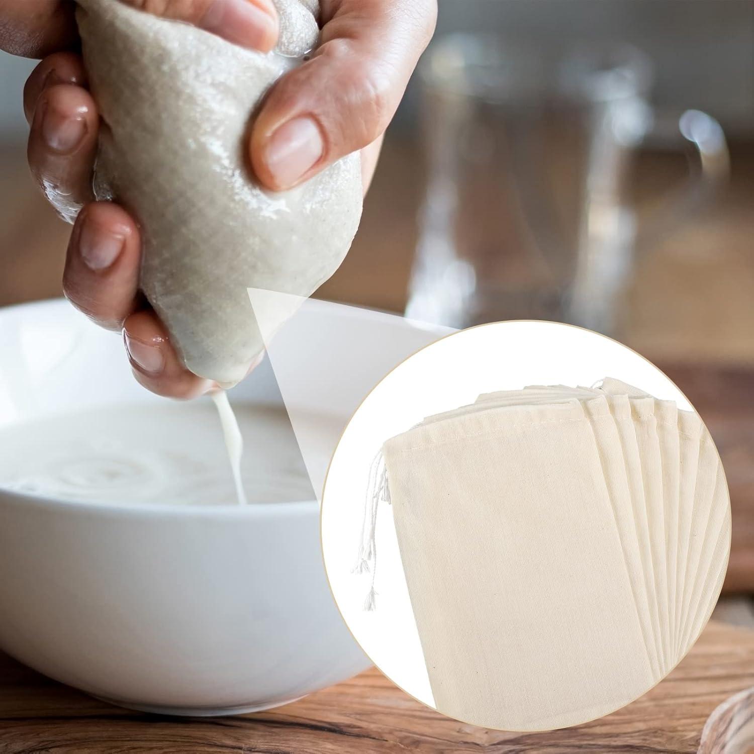 100 Bolsas de Tela de Queso Reutilizables Tegeme 15x10 cm