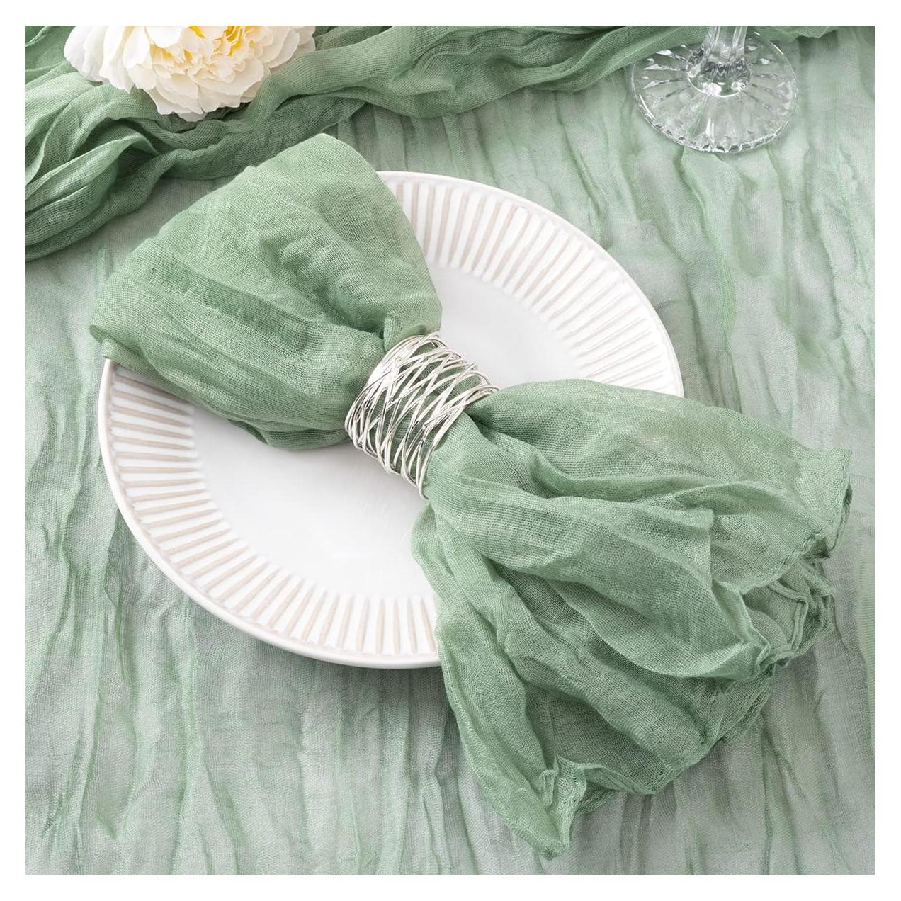 Juego de 50 Servilletas de Tela Verde Salvia DeZerlor 53x53 cm