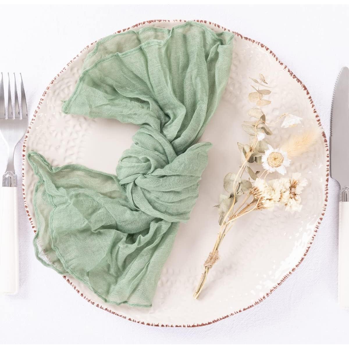 Juego de 50 Servilletas de Tela Verde Salvia DeZerlor 53x53 cm