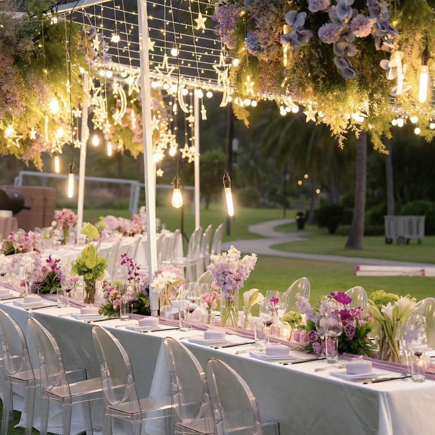 Paquete de 12 Caminos de Mesa de Gasa Rosa Polvorienta 90x305cm