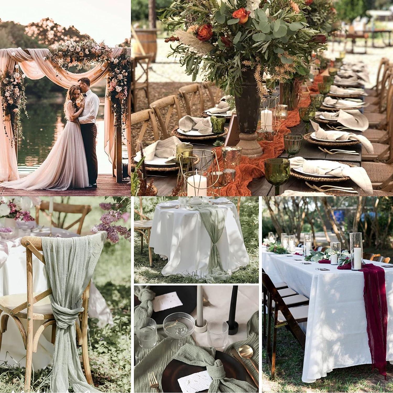 Paquete de 12 Caminos de Mesa de Gasa Beige 3m WJWHQ