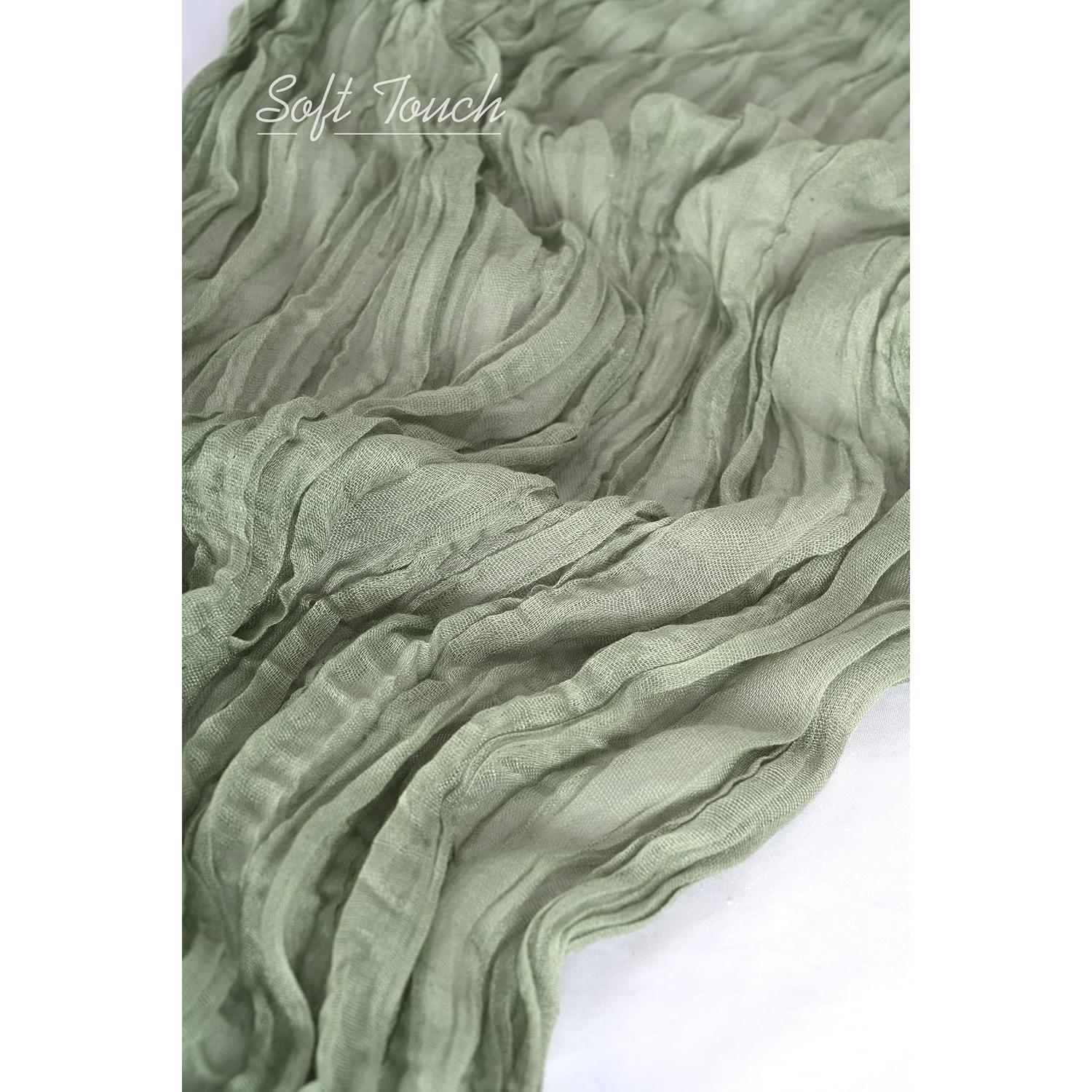 Caminos de Mesa de Gasa Verde Salvia 6 Piezas 89x305 cm