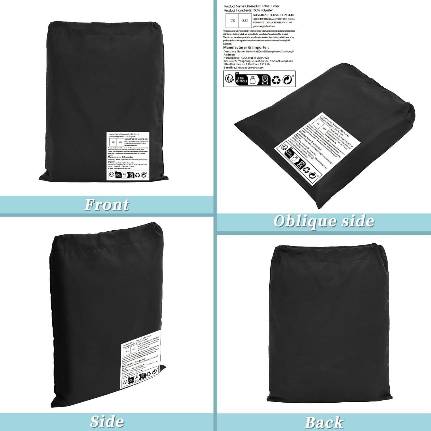 Caminos de Mesa de Gasa Verde Salvia 6 Piezas 89x305 cm