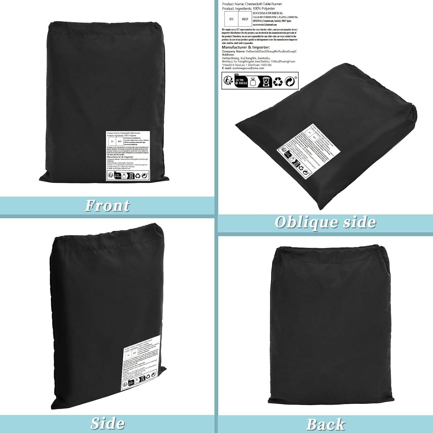 Caminos de Mesa de Gasa Verde Salvia 6 Piezas 89x305 cm