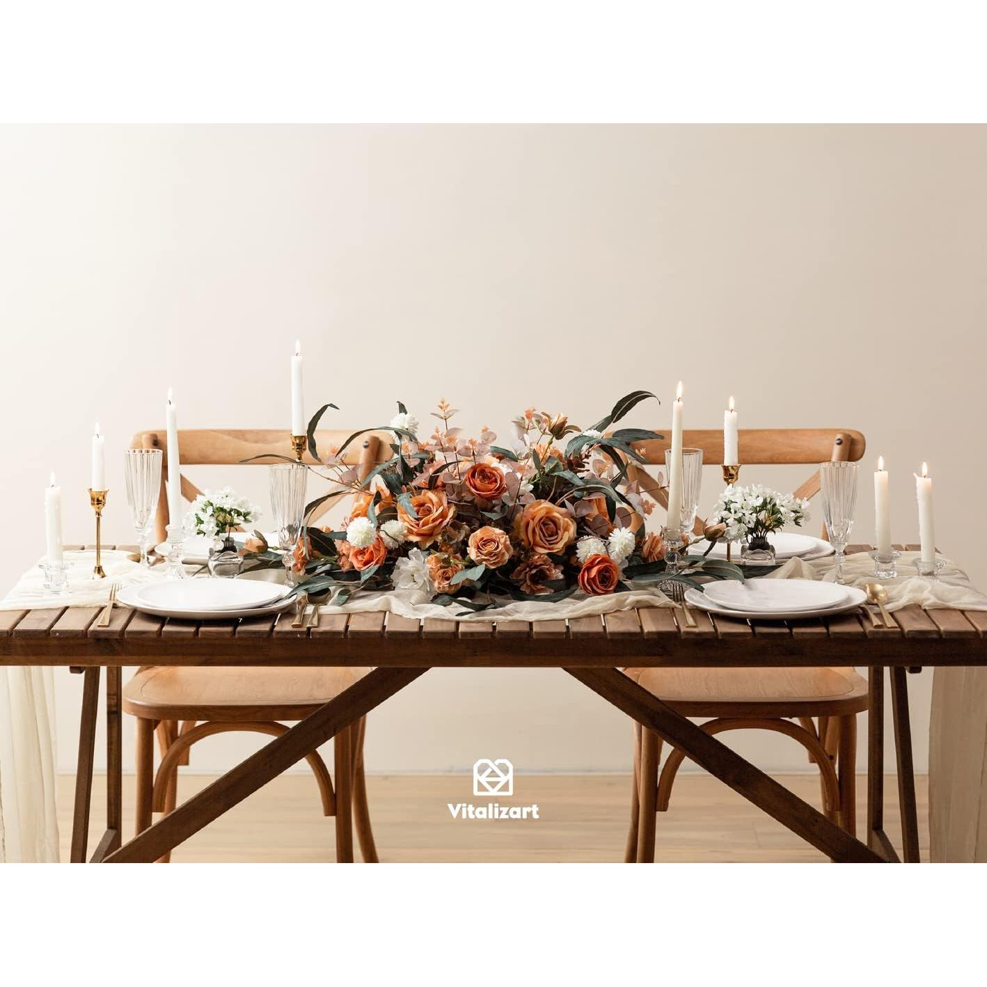 Caminito de Mesa de Gasa Cheesecloth Vitalizart 3m Blanco Crema