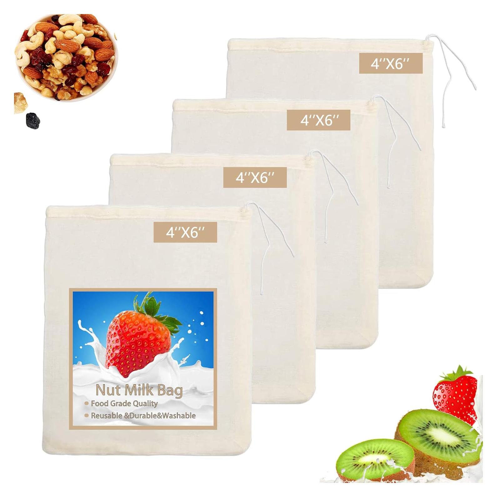 Bolsa de Leche de Nueces LUCKY KVW - 4 Paños de Queso 10x15cm