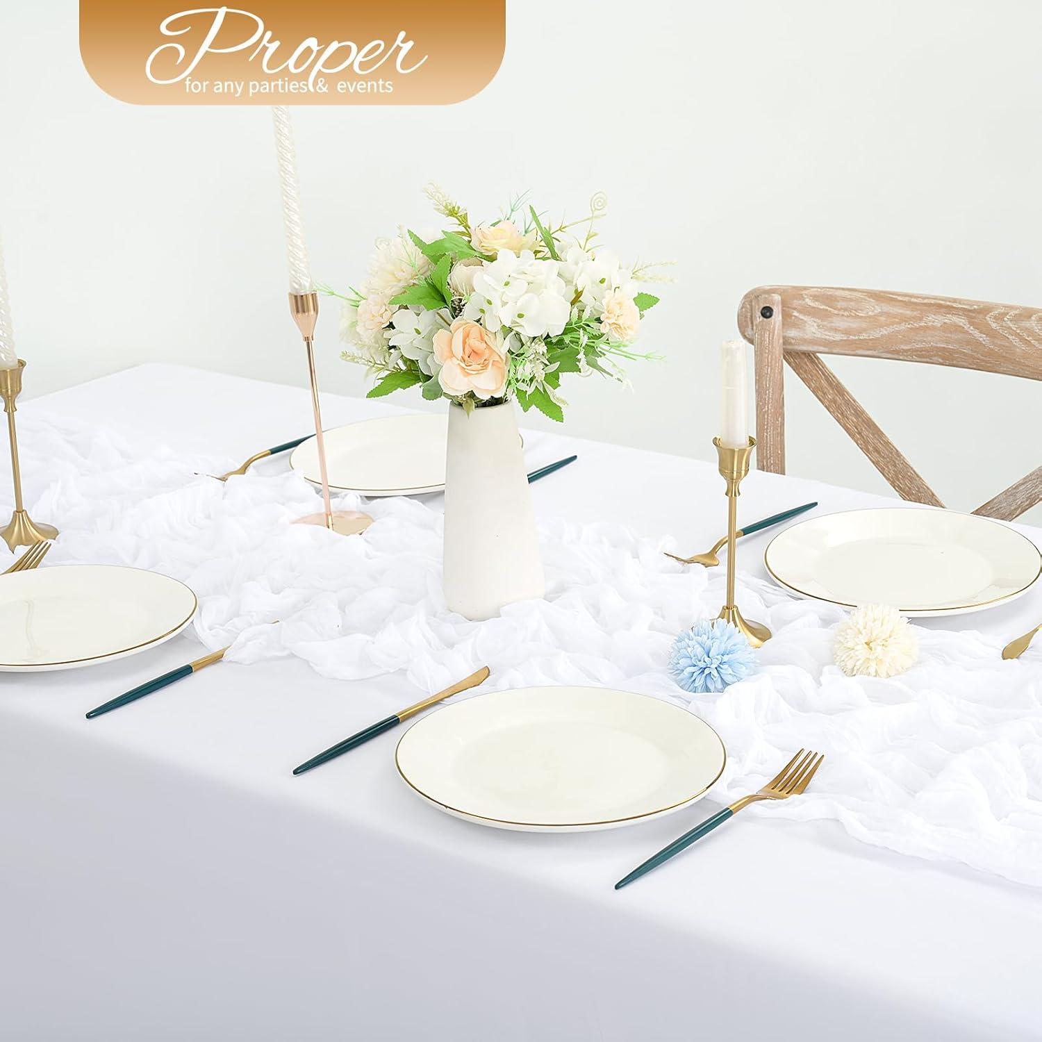 Paquete de 10 Caminos de Mesa de Gasa Blanca 50.8x304.8cm