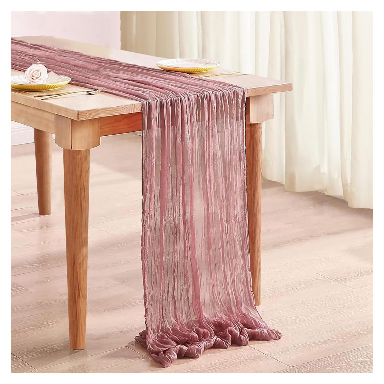 Caminito de Mesa de Gasa de Queso JEVIX 35x300 cm Rosa