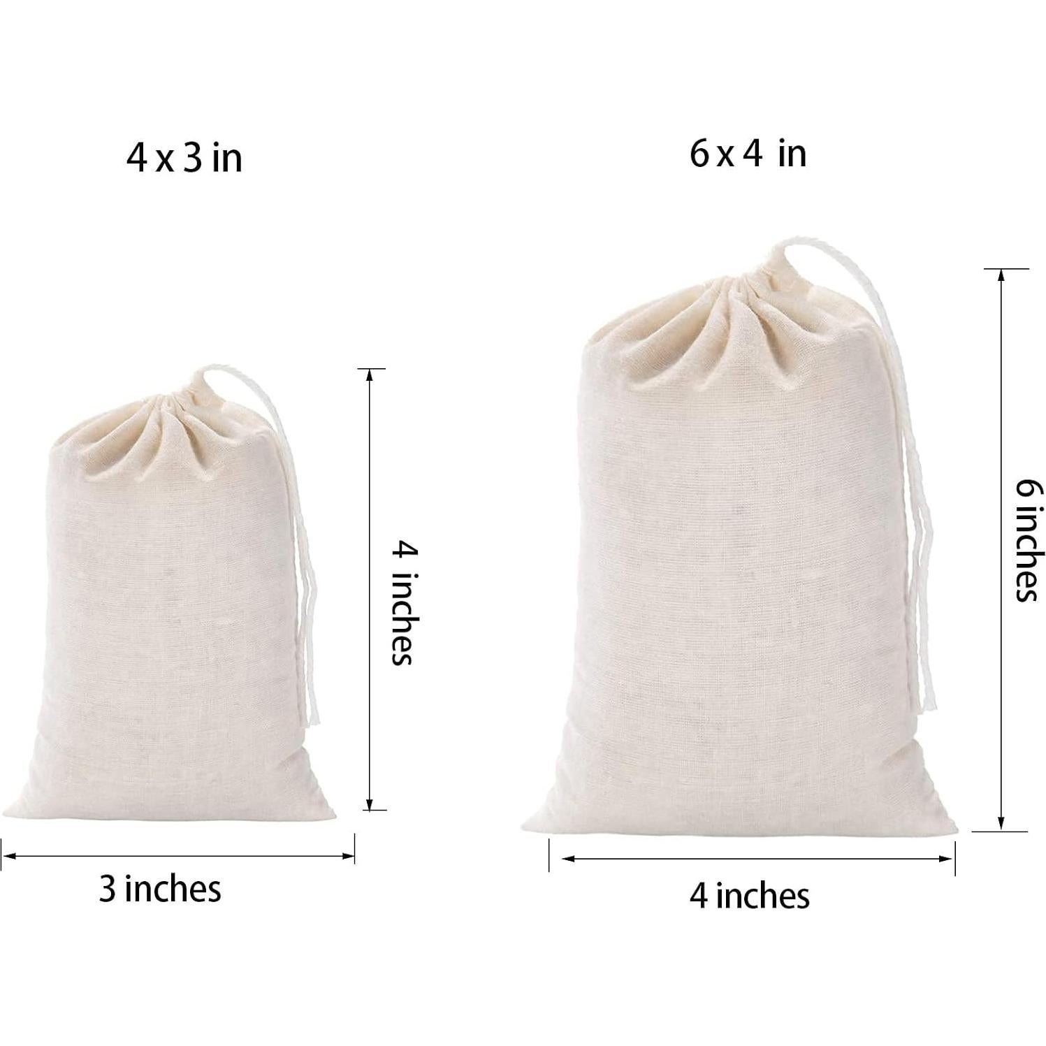 20 Bolsas de Muselina Reutilizables GIYOMI 15x10 cm Algodón Natural