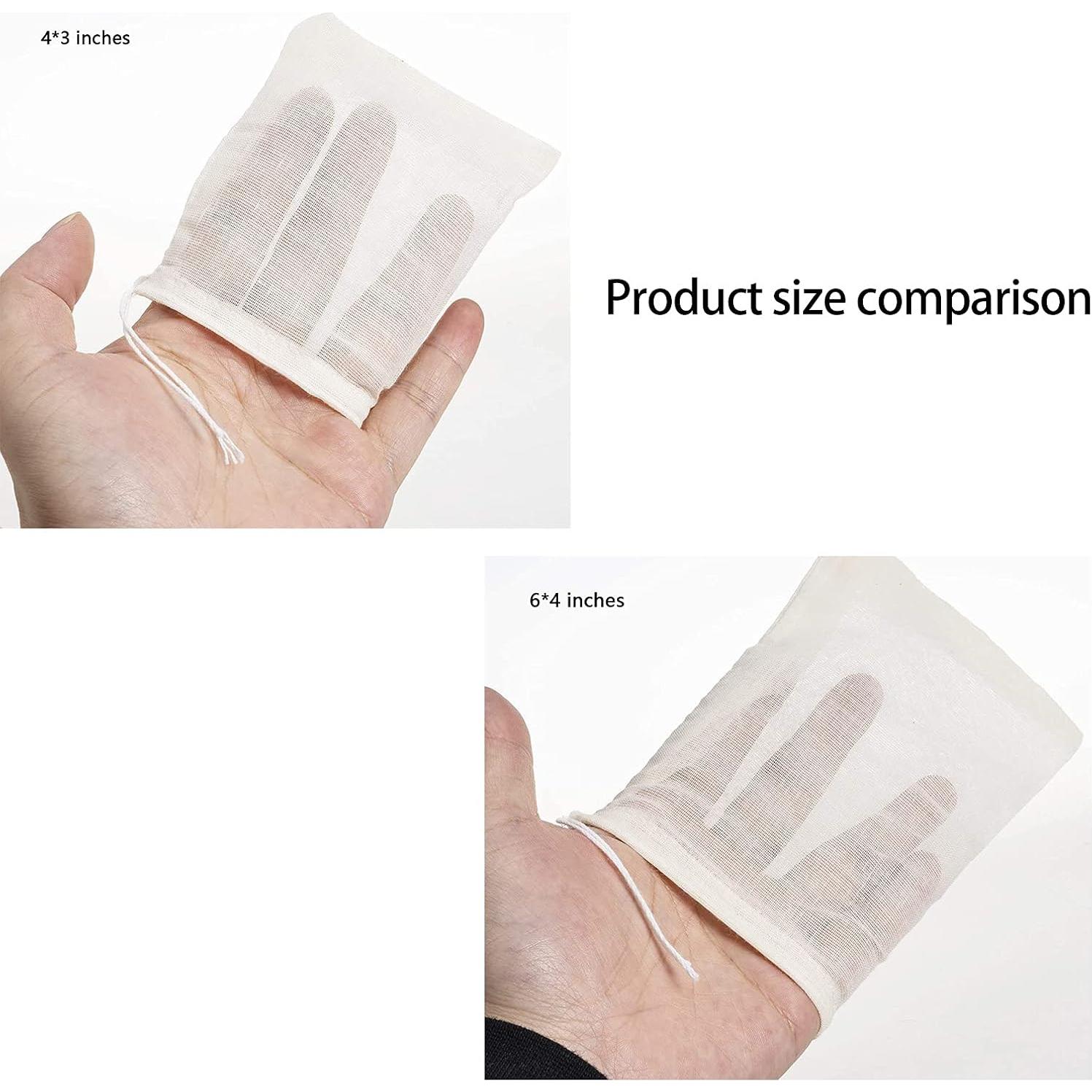 20 Bolsas de Muselina Reutilizables GIYOMI 15x10 cm Algodón Natural