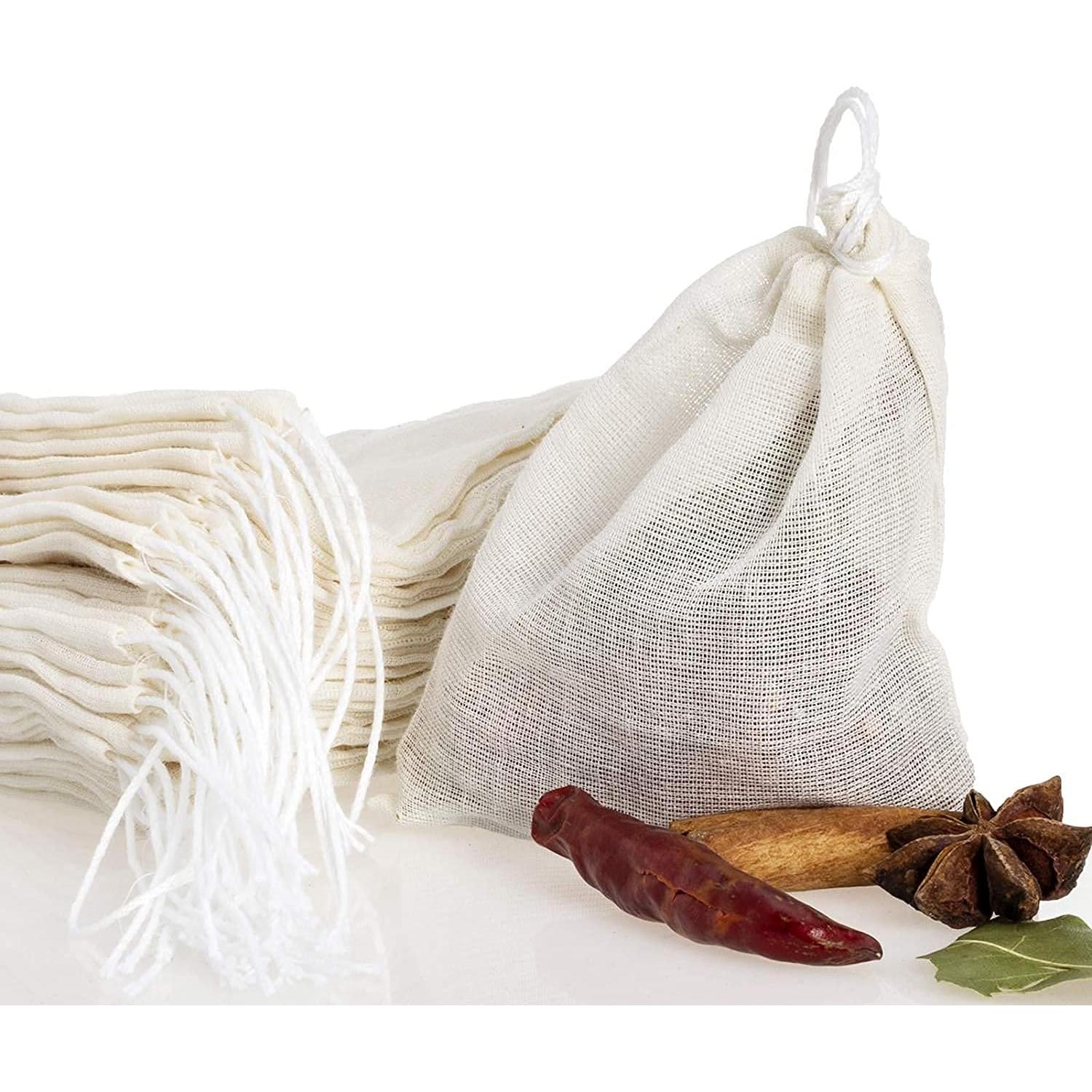 20 Bolsas de Muselina Reutilizables GIYOMI 15x10 cm Algodón Natural